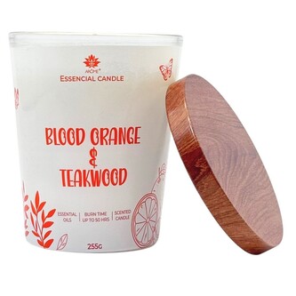 ARÔME Svíčka ve skle s kovovým víčkem 255g - Blood orange & Teakwood
