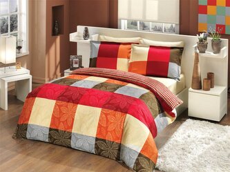 POŚCIEL KPL. VALENTINI VANESSA CZERWONO/ŻÓŁTY 160X200+2X70X80 SAT.BAW KOD E.14036804