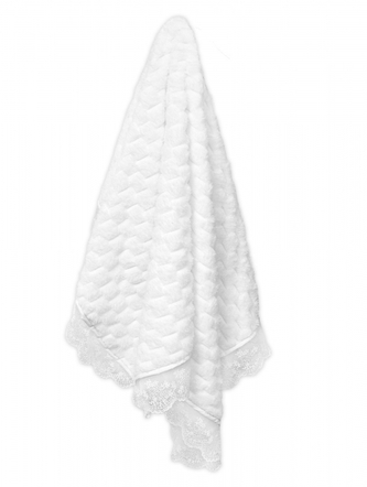 Dětská luxusní deka s krajkou Angel, 90x80 cm, bílá