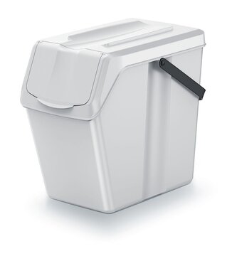 Sada 4 odpadkových košů SORTIBOX - objem: 4x25 l, barva: popelavě šedá