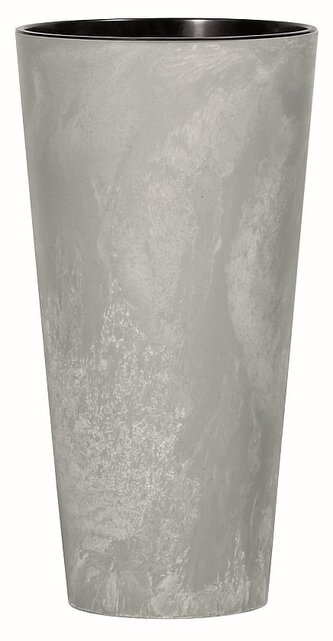 Květináč TUBUS SLIM BETON EFFECT s vkladem 25 cm - barva: šedá
