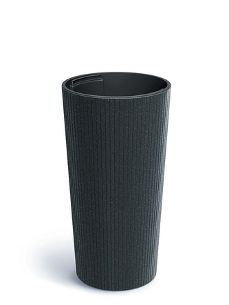 Květináč LAMIA SLIM ECO WOOD 25 cm - barva: antracit ECO