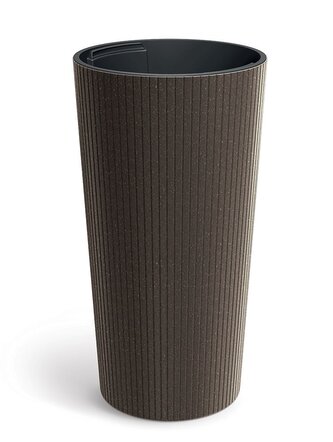 Květináč LAMIA SLIM ECO WOOD 30 cm - barva: káva ECO