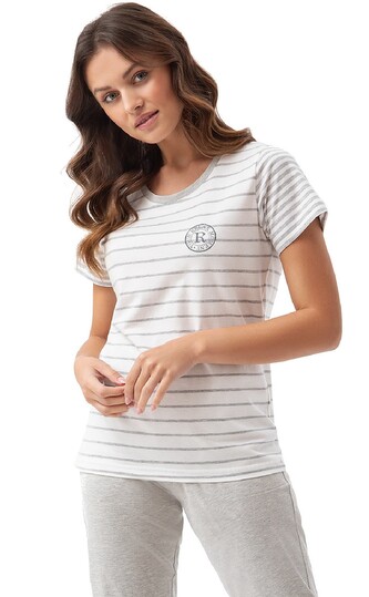 Piżama Luna 696 kr/r M-2XL L24 damska szary XXL