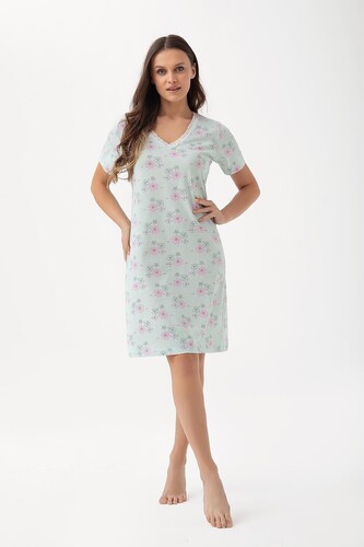 Koszula Luna 211 kr/r 3XL W25 3XL miętowy-kwiat 3XL