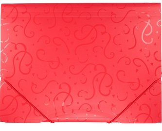 Teczka A4 z gumką wzory czerwona