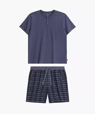 Piżama Atlantic NMP-380 kr/r S-3XL męska denim-granatowy XL