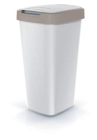 Odpadkový koš COMPACTA Q FLAP - obejm: 25 l,  popelavá se světle hnědým víkem