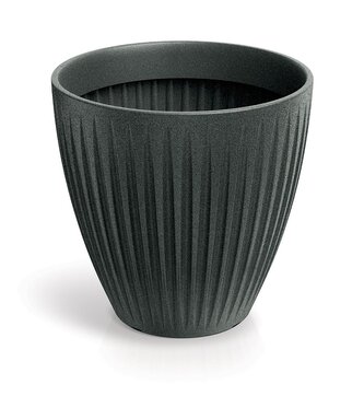 Květináč LATIA ROUND MIDL 40 cm - barva: černý granit