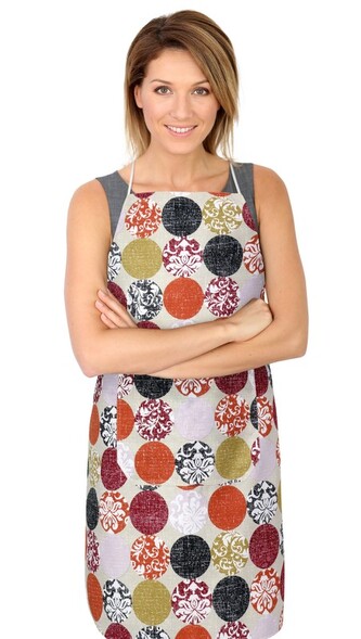 Kuchyňská zástěra BERTA - Hnědá,Vínová,Oranžová - zástěra 67x84 cm