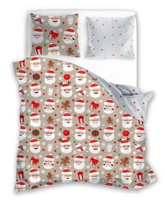 POŚCIEL KPL.220X200+2x70X80 HOLLY JOLLY 001 MIKROFIBRA SATYNOWA