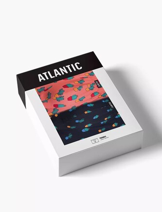 Bokserki Atlantic 2MHH-005 A'2 S-2XL granatowy-koralowy XXL