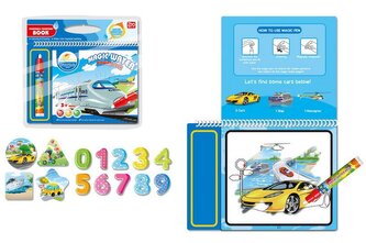 Vodní malování dopravní prostředky 24x23 cm