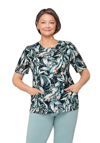 Piżama Martel Maria I 200 kr/r M-2XL rozpinana damska czarny-turkusowy M