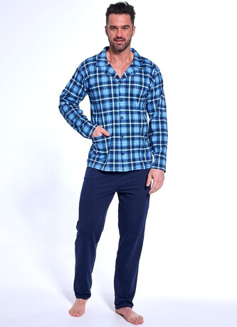 Piżama Cornette 114/76 M-2XL męska rozpinana granatowy M