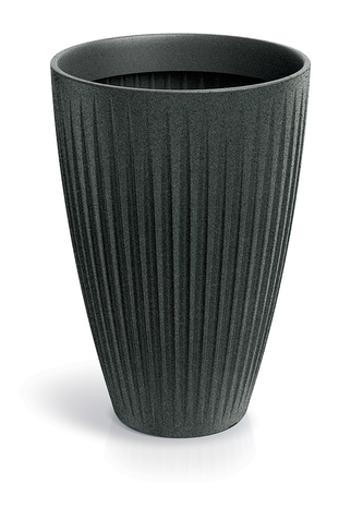Květináč LATIA ROUND HIGH 40 cm - barva: černý granit