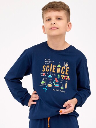 Piżama Cornette Young Boy 267/165 Science 134-164 granatowy 134-140