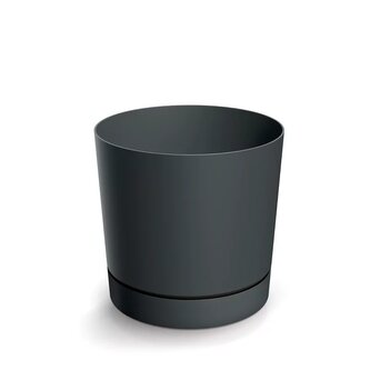 Květináč TUBO P s miskou 17,8 cm - barva: tmavě šedá