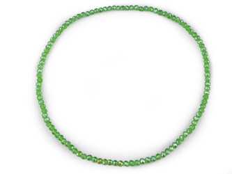 Náhrdelník pružný z broušených skleněných korálků - 1 ks - 2 zelená jablková AB