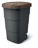Zahradní nádoba s kolečky WHEELER - objem: 95 l, barva: antracit s hnědým víkem