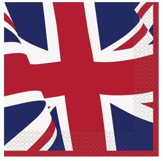 Papírové ubrousky Britská vlajka 33 × 33 cm – 16 ks