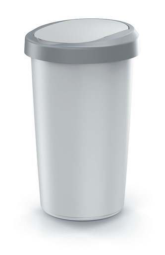 Odpadkový koš COMPACTA R FLAP - objem: 50 l, barva: popelavá se světle šedým víkem