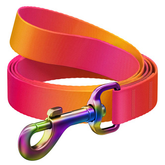 WAUDOG vodítko nylon Gradient oranžovo-růžové (L-XXL/122cm/2,5cm)