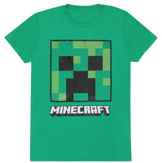 Pánské tričko Minecraft: Tvář Creepera (2XL) zelená bavlna