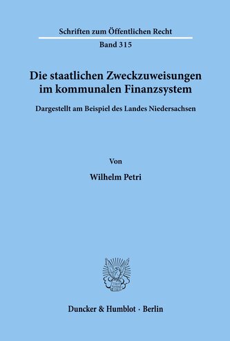 Die staatlichen Zweckzuweisungen im kommunalen Finanzsystem.