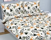 Povlečení krep na dvoudeku - Krémová,Oranžová,Šedá - 1ks 240x220, 2ks 70x90 cm