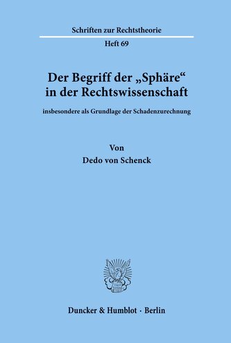 Der Begriff der "Sphäre« in der Rechtswissenschaft insbesondere als Grundlage der Schadenzurechnung.