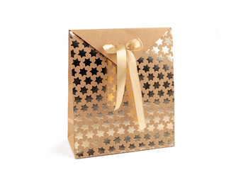 Dárková krabička s mašlí - 2 ks - 1 hnědá přírodní hvězdy