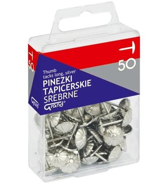 Pinezki tapicerskie srebrne 50szt