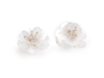 Flitrový květ s korálky Ø3,8 cm - 10 ks - 1 transparent