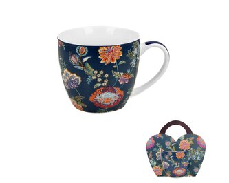 Kubek 460 ml w "koszyczku" SAHAT BLUE