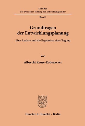 Grundfragen der Entwicklungsplanung.