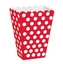Červené krabičky na popcorn s puntíky, 8 ks