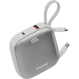 Energea Bazic GoPower Fusion powerbanka 10000mAh s kabely šedá