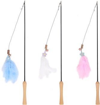 Flamingo Krupta Škádlítko pro kočky s pírky teleskopické