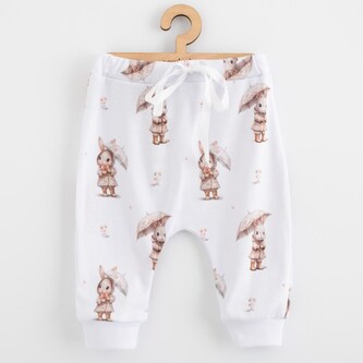 Dětské bavlněné kalhoty Jogger New Baby For Babies bunny - velikost 56 (0-3m)