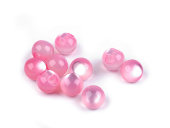Perla k našití / knoflík kočičí oko Ø10 mm - 50 ks - 2 růžová sv.
