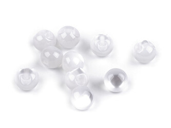 Perla k našití / knoflík kočičí oko Ø10 mm - 50 ks - 1 bílá mléčná