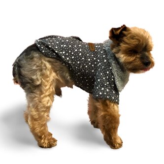 Kabát s tečkami pro psa XL Šedá