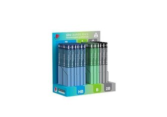 Grafitová tužka "Ježek", displej/184 ks, tmavé pastelové barvy, HB, B, 2B, trojhranná, ICO 913004700