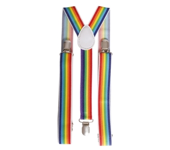 Barevné klaunské kšandy – duhové