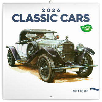 Kalendář 2026 poznámkový: Classic Cars - Václav Zapadlík 30 x 30 cm