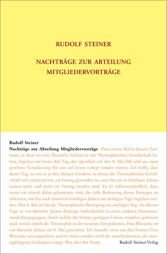 Nachträge zur Abteilung Mitgliedervorträge