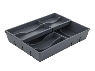 PLASTOVÁ VLOŽKA DO ZÁSUVKY DVOJITÁ TMAVĚ ŠEDÁ -BEN