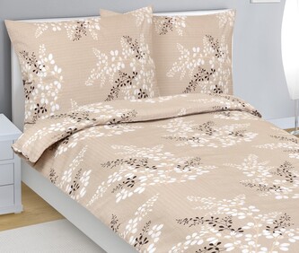 Povlečení krepové - Béžová,Hnědá,Bílá - 140x200, 70x90 cm