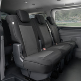 Přesné autopotahy VW Transporter T7 2024- (1+1+1, 2. řada)